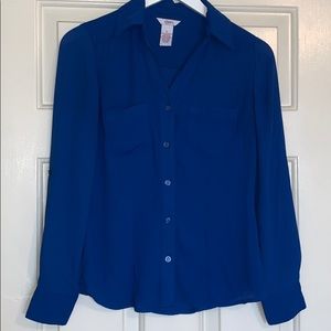 Royal blue button down dress shirt